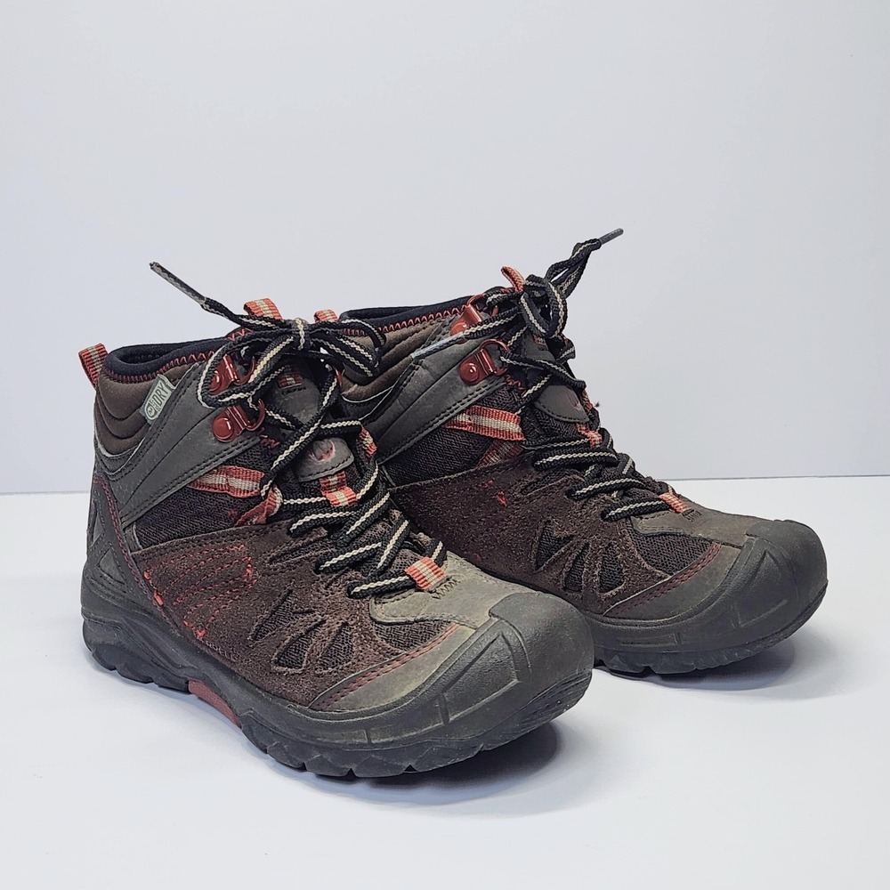 Merrell Capra Mid WTPF Boots Kids Size 13 Brown Waterproof Hiking Select Grip
